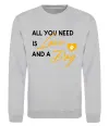 Свитшот All you need is love and dog Серый меланж фото