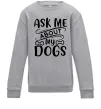 Детский Свитшот Ask me about my dogs Серый меланж фото