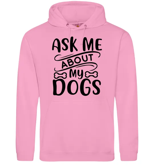 Чоловіча толстовка (худі) Ask me about my dogs Рожевий фото