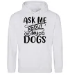 Чоловіча толстовка (худі) Ask me about my dogs Сірий меланж фото