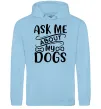 Чоловіча толстовка (худі) Ask me about my dogs Блакитний фото