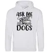 Жіноча толстовка (худі) Ask me about my dogs Сірий меланж фото