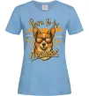 Женская футболка Corgi born to be awesome Голубой фото