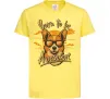 Детская футболка Corgi born to be awesome Лимонный фото