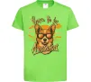 Детская футболка Corgi born to be awesome Лаймовый фото