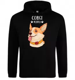 Женская толстовка (худи) Corgi mama Черный фото
