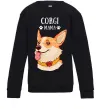 Детский Свитшот Corgi mama Черный фото
