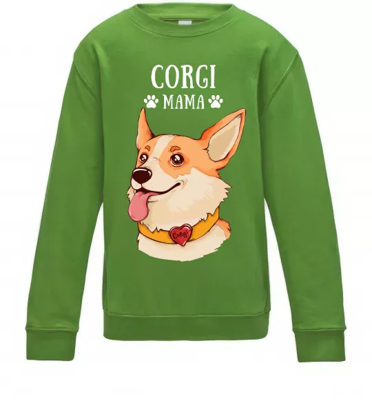 Детский Свитшот Corgi mama Лаймовый фото