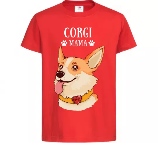 Детская футболка Corgi mama Красный фото