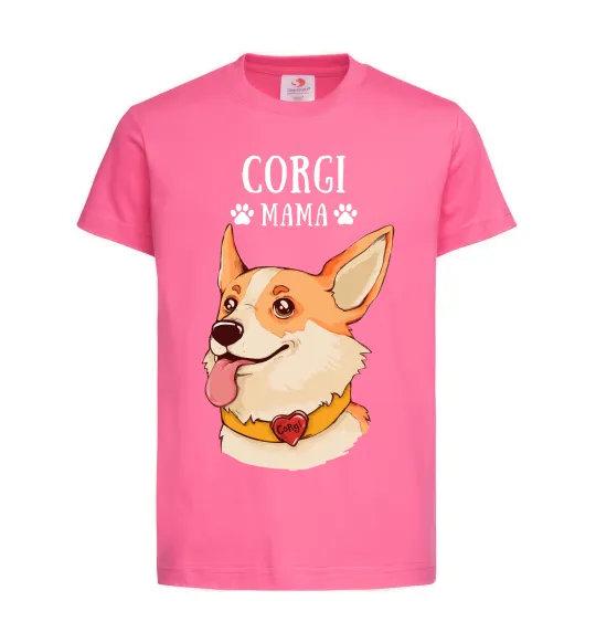 Дитяча футболка Corgi mama Яскраво-рожевий фото
