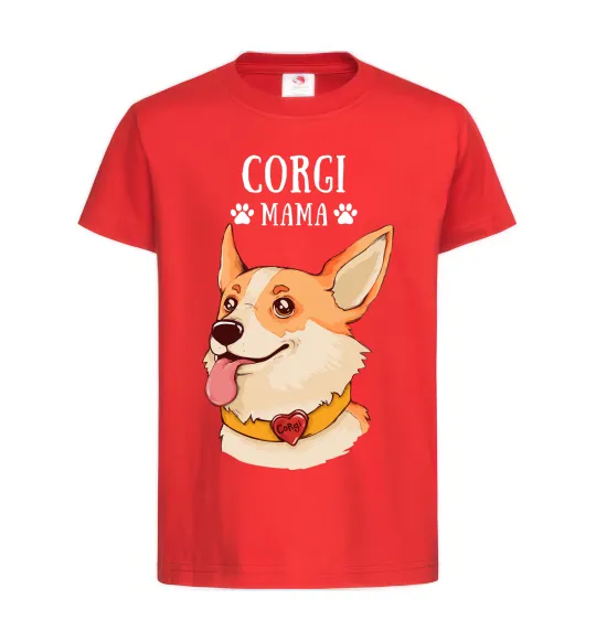 Дитяча футболка Corgi mama Червоний фото
