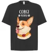 Футболка Оверсайз Corgi mama Черный фото