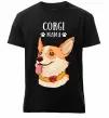 Чоловіча преміум футболка Corgi mama Чорний фото