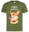 Чоловіча футболка Corgi mama Оливковий фото