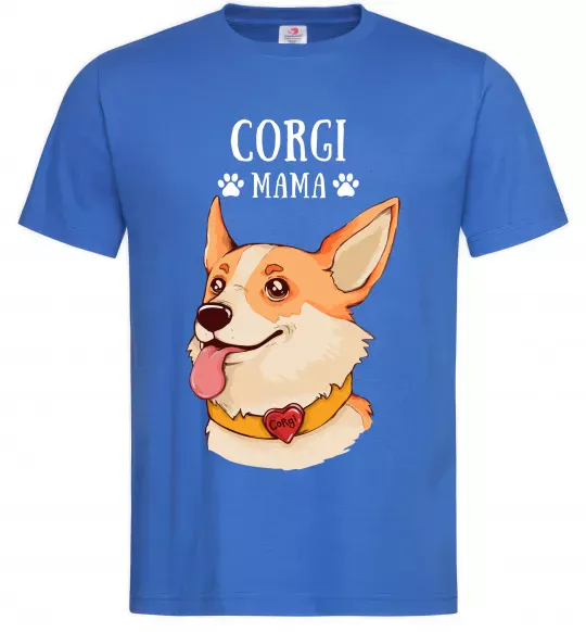 Чоловіча футболка Corgi mama Яскраво-синій фото
