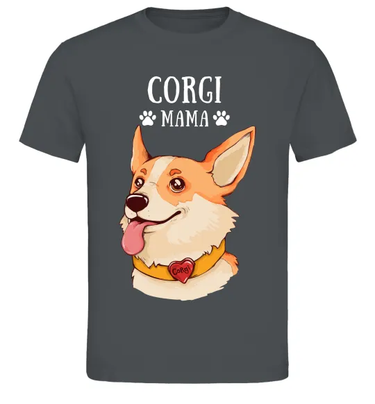 Чоловіча футболка Corgi mama Графіт фото
