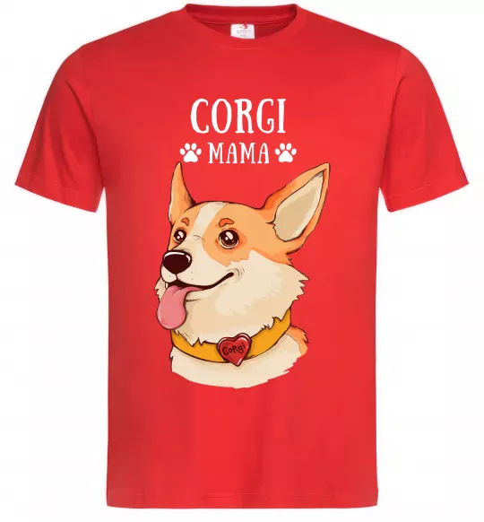 Чоловіча футболка Corgi mama Червоний фото