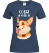 Жіноча футболка Corgi mama Темно-синій фото