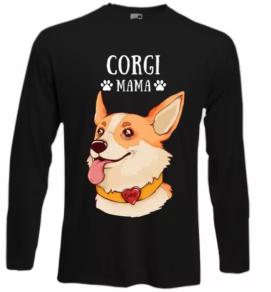 Лонгслив Corgi mama Черный фото