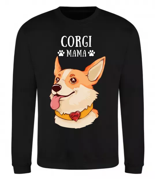 Світшот Corgi mama Чорний фото