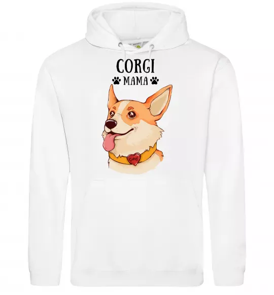 Женская толстовка (худи) Corgi mama Белый фото