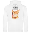 Женская толстовка (худи) Corgi mama Белый фото