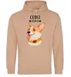 Женская толстовка (худи) Corgi mama Песочный фото