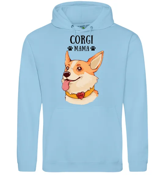 Женская толстовка (худи) Corgi mama Голубой фото