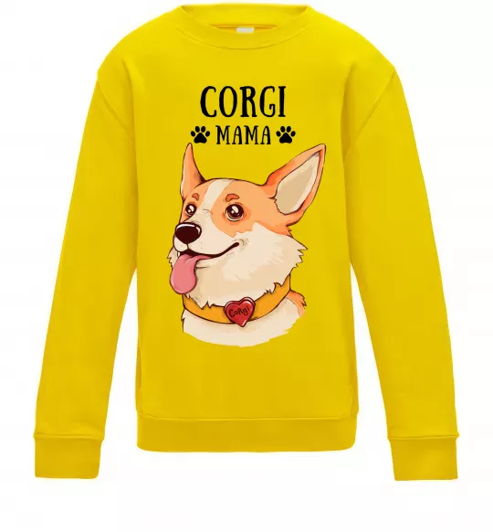 Детский Свитшот Corgi mama Солнечно желтый фото
