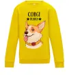 Детский Свитшот Corgi mama Солнечно желтый фото
