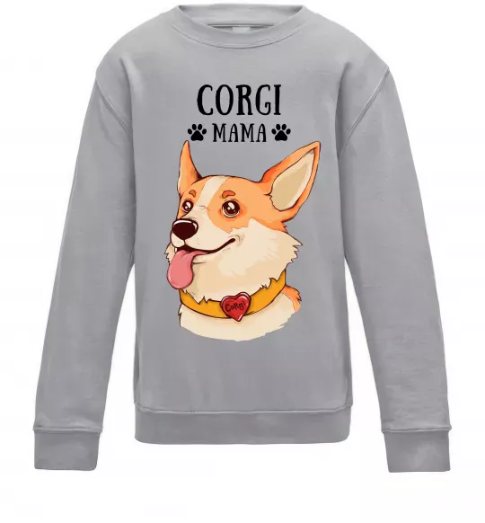 Детский Свитшот Corgi mama Серый меланж фото