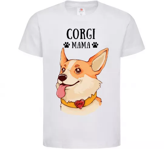 Детская футболка Corgi mama Белый фото