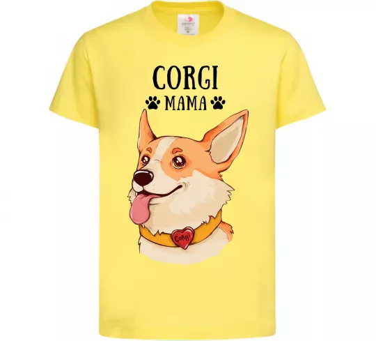 Детская футболка Corgi mama Лимонный фото