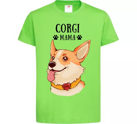 Детская футболка Corgi mama Лаймовый фото
