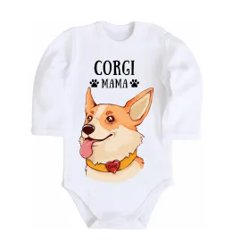 Дитячий бодік Corgi mama Білий фото