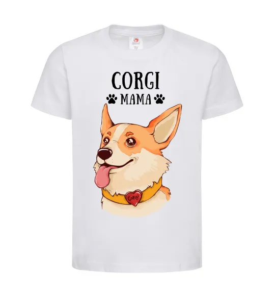 Дитяча футболка Corgi mama Білий фото