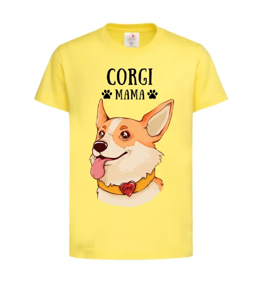 Дитяча футболка Corgi mama Лимонний фото