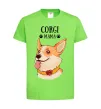 Дитяча футболка Corgi mama Лаймовий фото