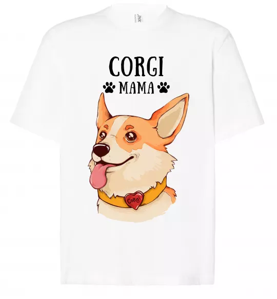 Футболка Оверсайз Corgi mama Белый фото