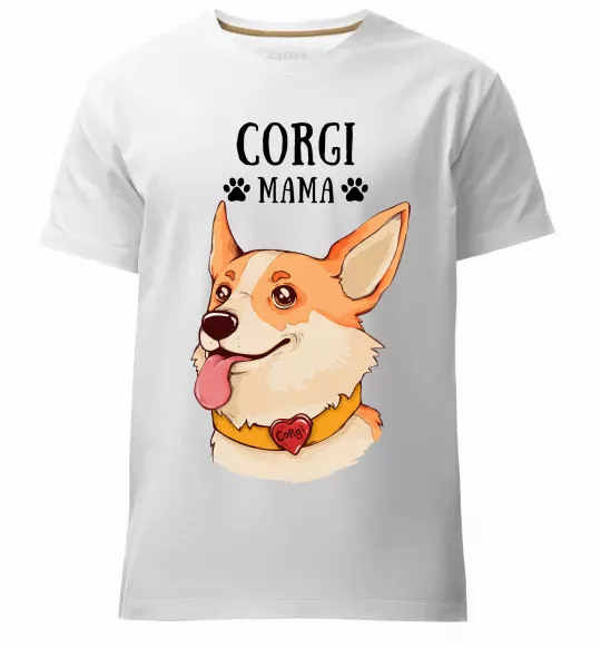 Чоловіча преміум футболка Corgi mama Білий фото