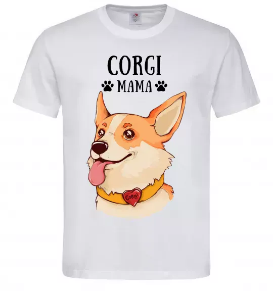 Чоловіча футболка Corgi mama Білий фото