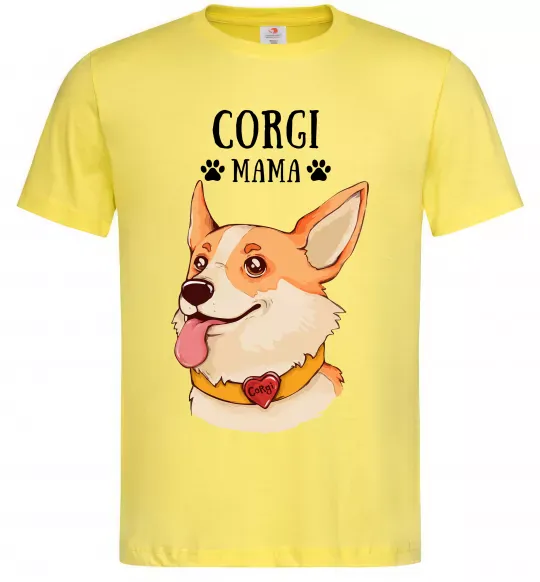 Чоловіча футболка Corgi mama Лимонний фото