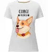 Женская премиум футболка Corgi mama Белый фото