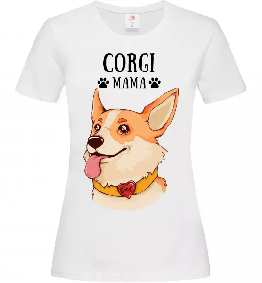 Жіноча футболка Corgi mama Білий фото