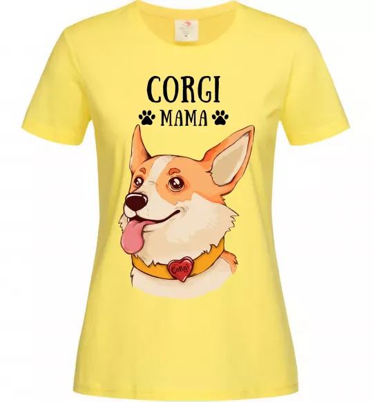 Жіноча футболка Corgi mama Лимонний фото