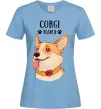 Жіноча футболка Corgi mama Блакитний фото