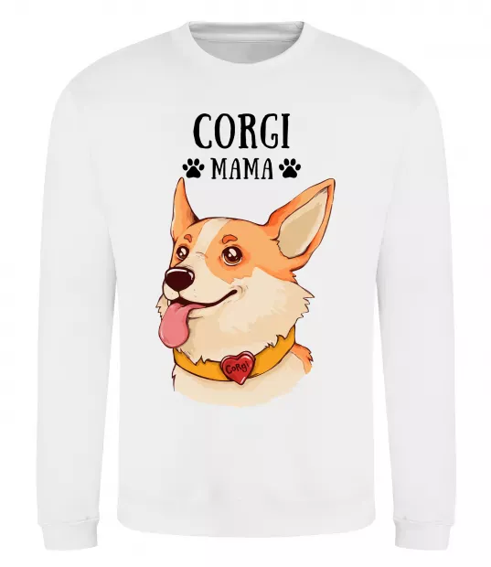 Світшот Corgi mama Білий фото