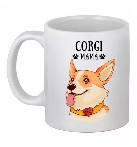 Чашка керамічна Corgi mama Білий фото