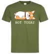 Чоловіча футболка Not today Corgi Оливковий Чоловіча футболка Not today Corgi Оливковий фото
