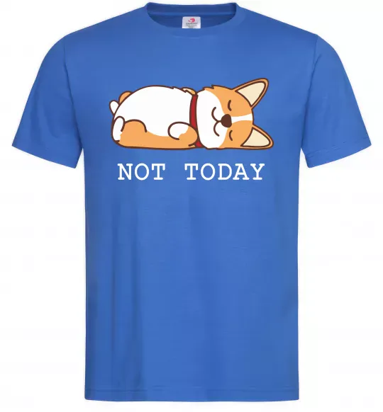Чоловіча футболка Not today Corgi Яскраво-синій фото